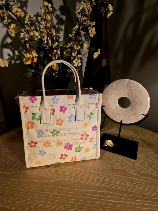 Marc Jacobs Handbags - Marc Jacobs Cream Floral Canvas Mini Tote with Multicolor Flowers